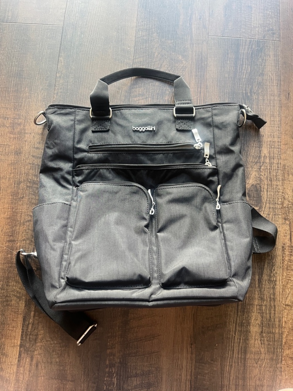 Baggallini Black Convertible Backpack Tote